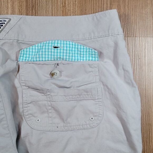 🔺️Columbia Tan PFG Omni Shade Sun Protection Capri Pants Size 14/32 - Picture 7 of 12